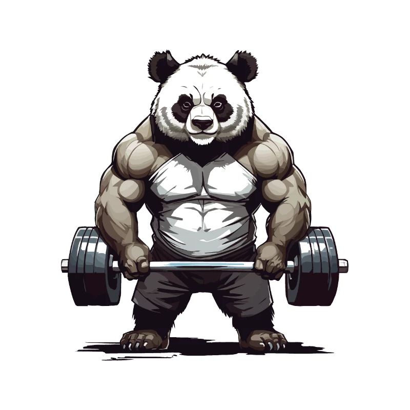 Conception de dynamophilie de musculation Panda