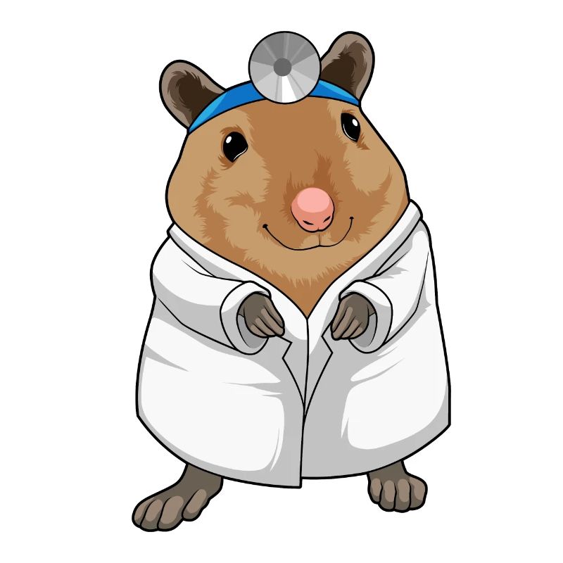 Ratte als Arzt mit Arztkittel