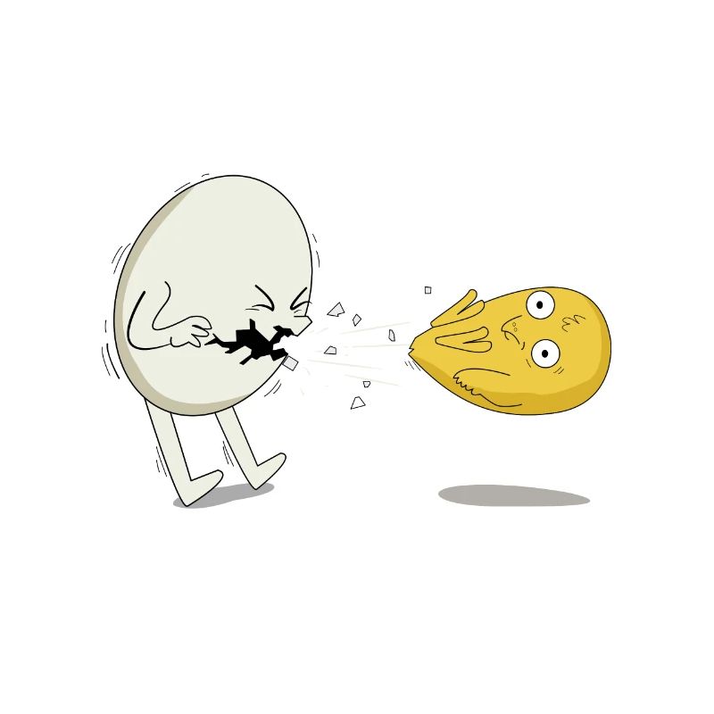 Egg Chick Egg Yolk Sneeze Cold Funny Chicken
