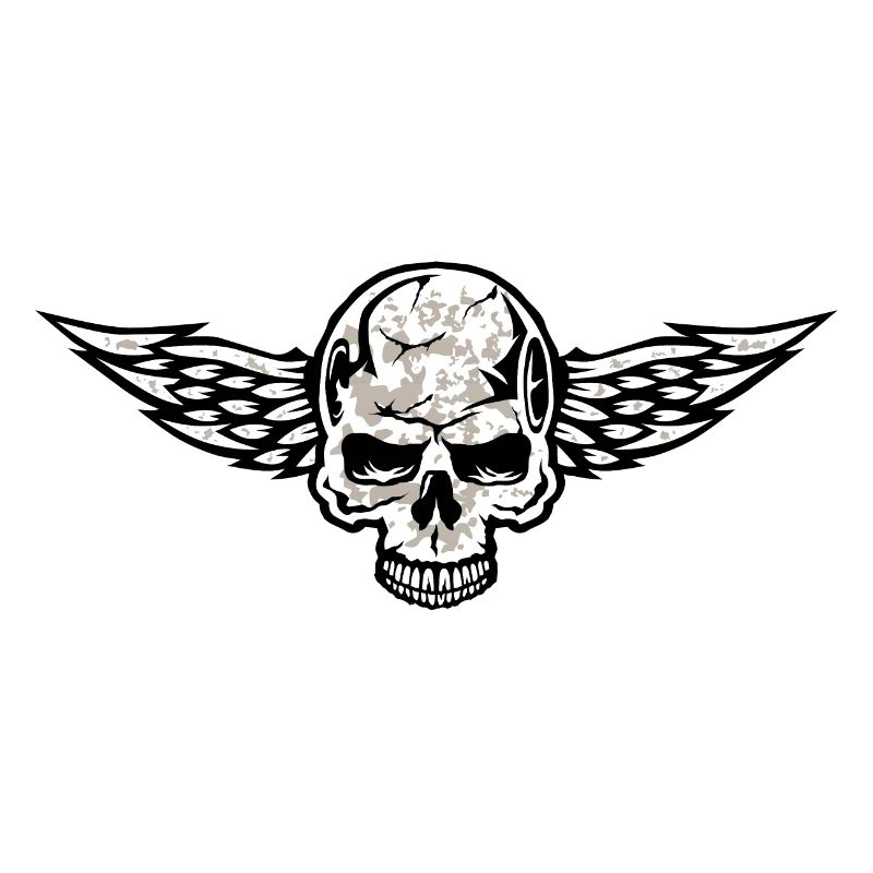 tete de mort aile skull crane logo