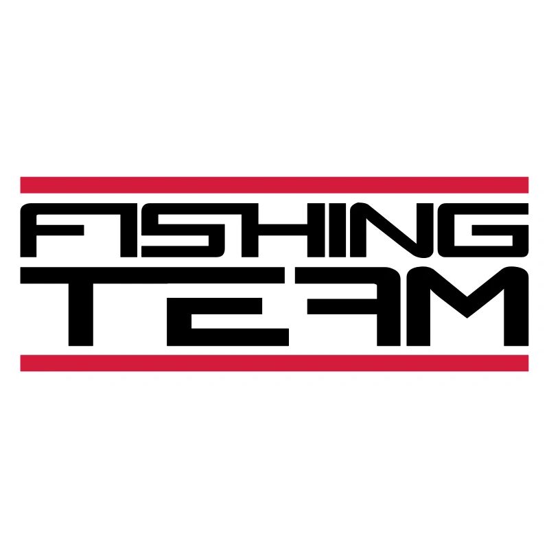 Le logo de sport de l'équipe de pêche rouge a attrapé du poisson