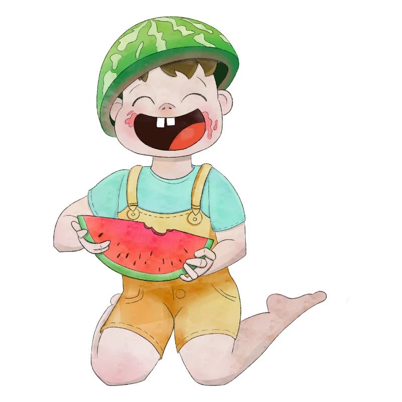 Enfant heureux avec de la pastèque