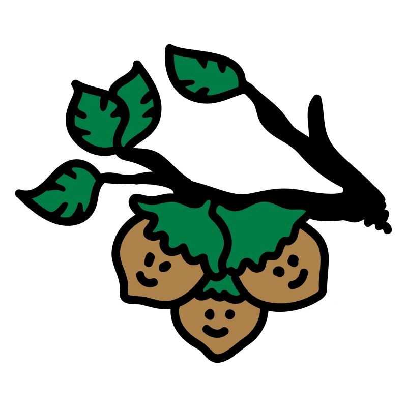 Three hazelnuts on the branch 3