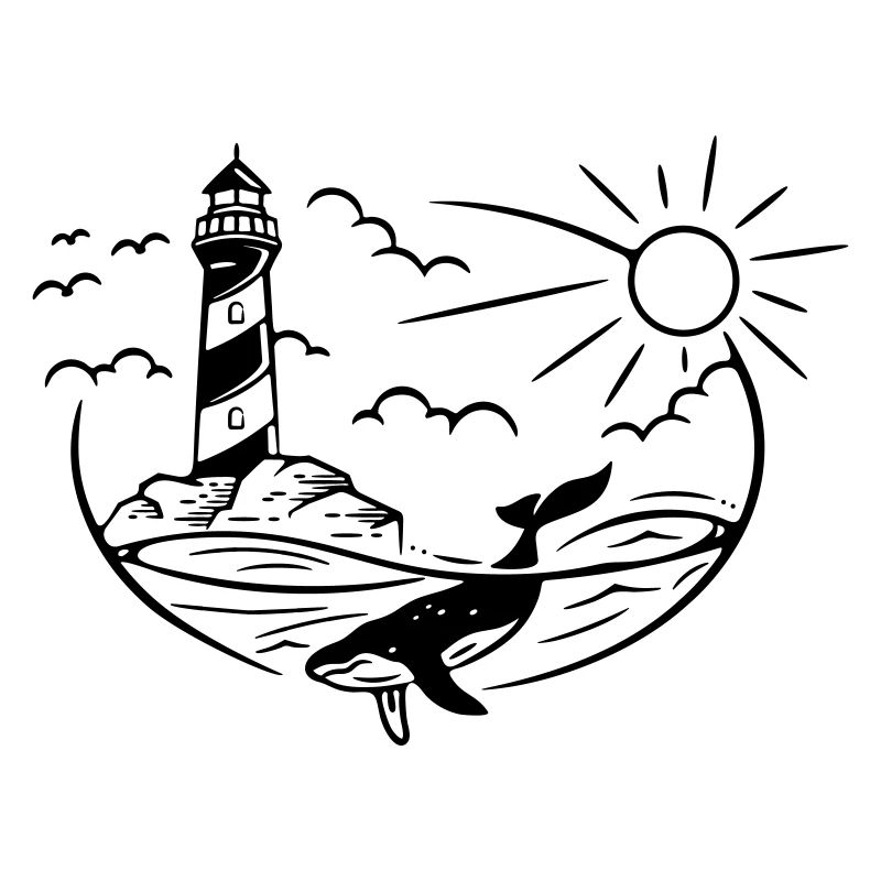 Leuchtturm Wal Meer Küste Sonne maritim