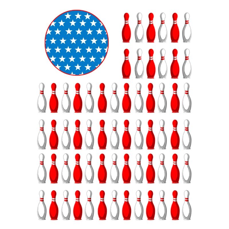 USA flag Patriotic Bowling Pins Pattern 