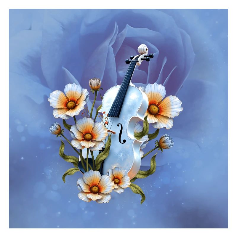 Celeste Geige mit Blumen