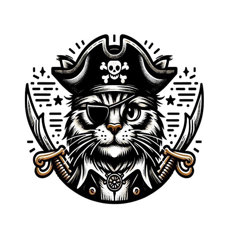 Chat Pirate : Chat pirate avec cache-œil