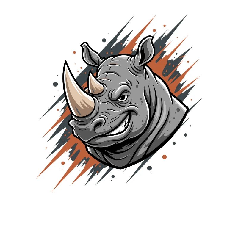 Angry Rhino Graffiti Head Print