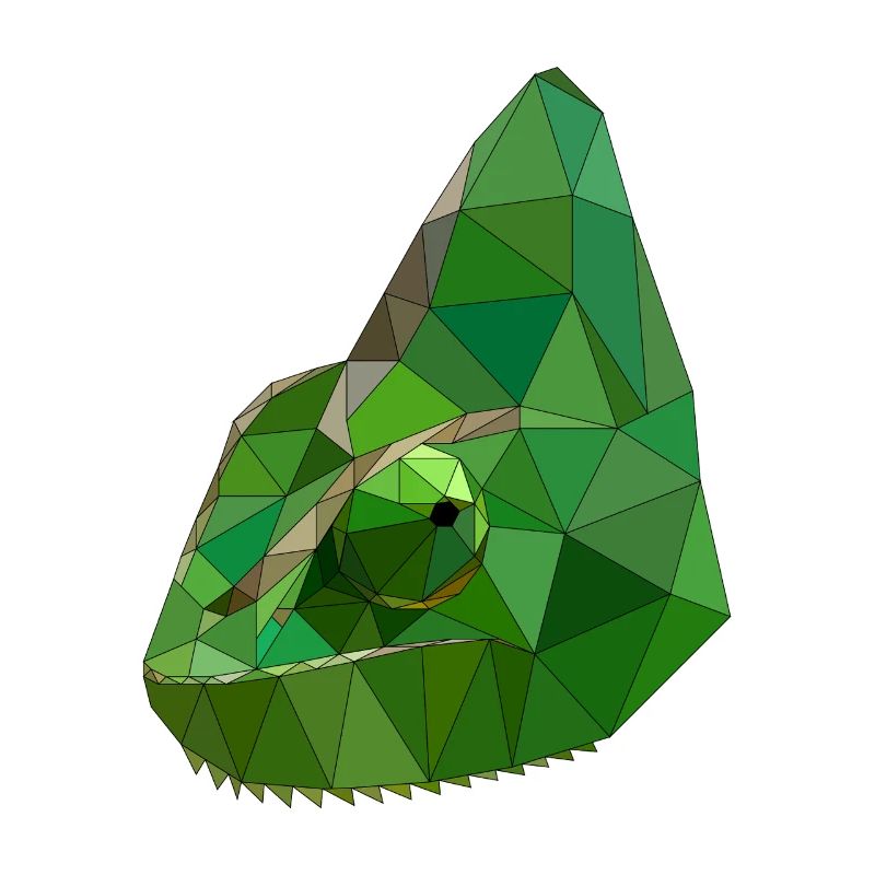 Low Poly Chameleon Geometric Art