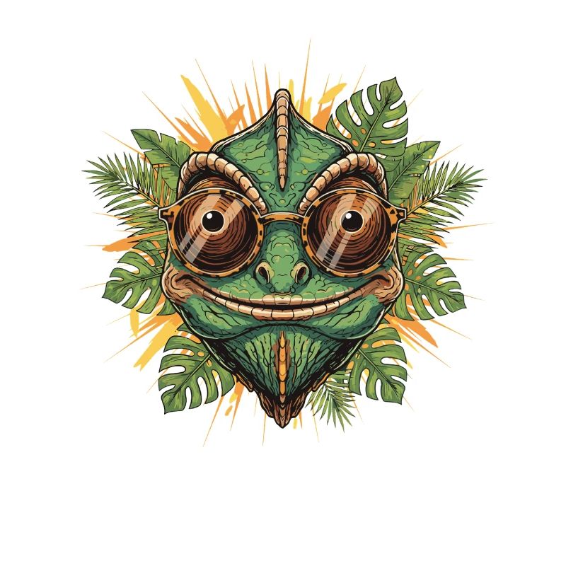 Caméléon à lunettes dans la jungle