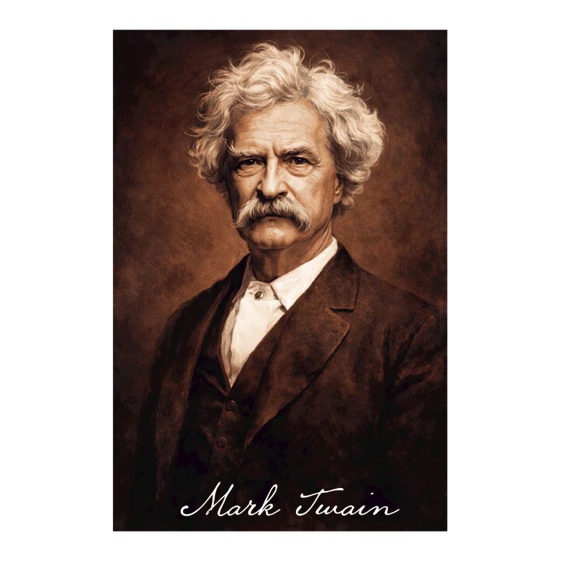Mark Twain Sepia Portrait