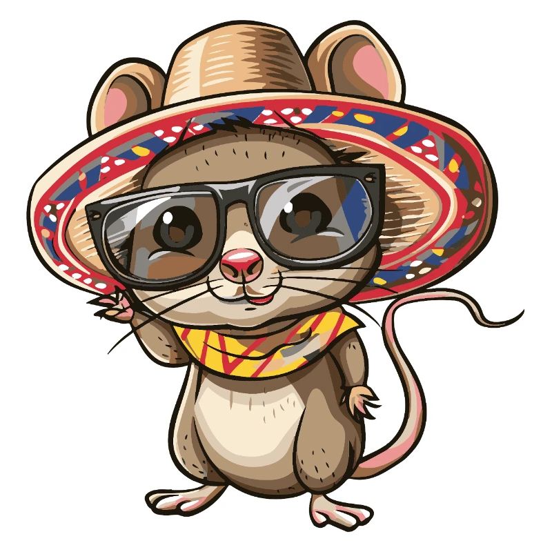 Mouse Comic Funny Sombrero