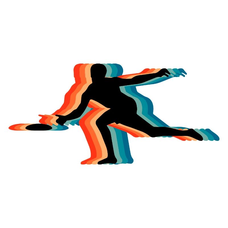 Frisbee Player Retro Silhouette Vintage Flying Dis