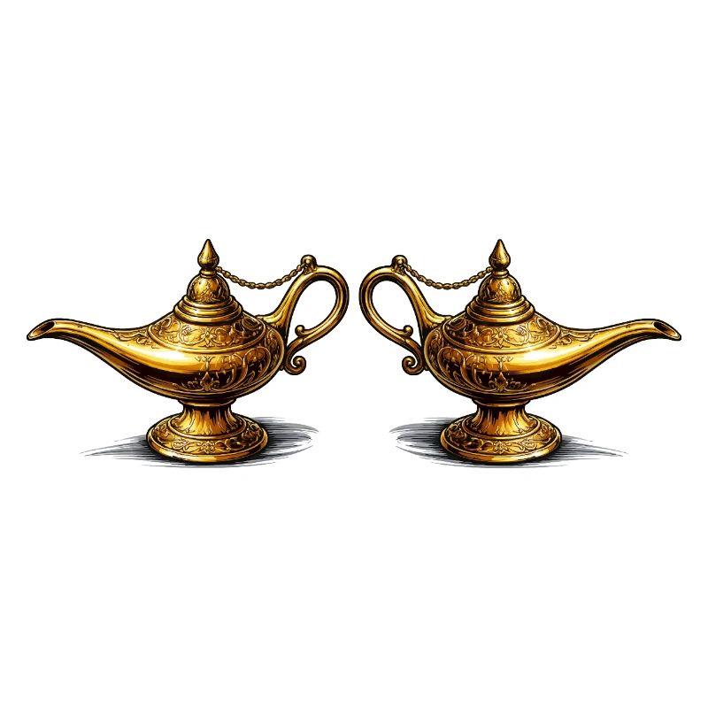 Lampes à huile dorées