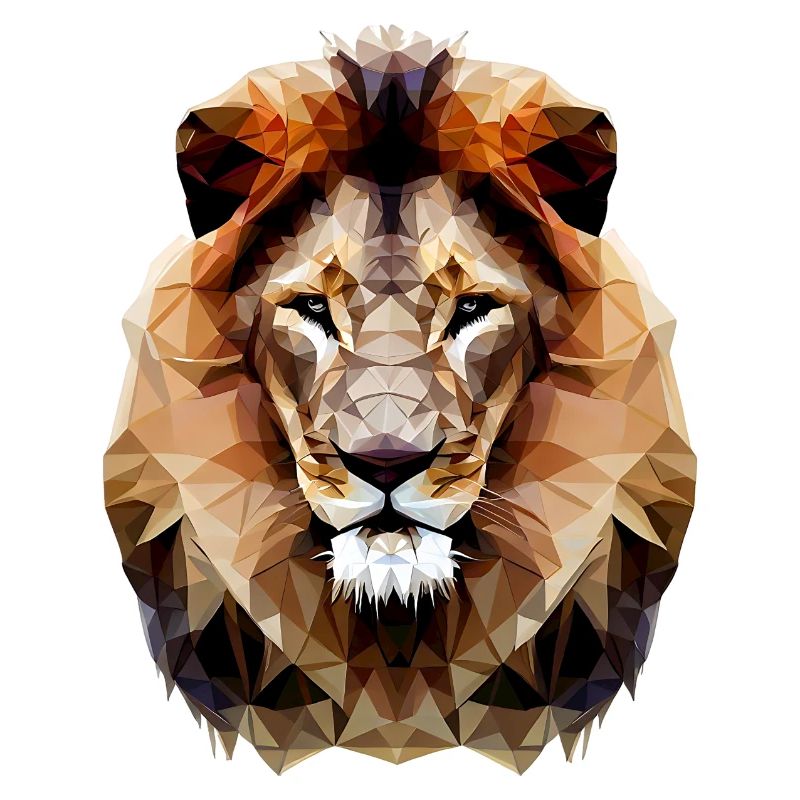 Lion polygonal moderne