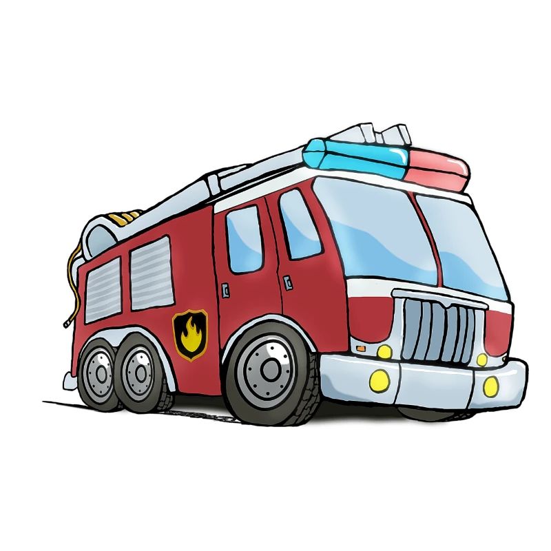 Chemise de camion de pompier d’enfant en bas âge