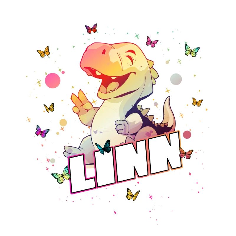LINN - Schöner MÄDCHEN Name mit süßem DINO T-REX