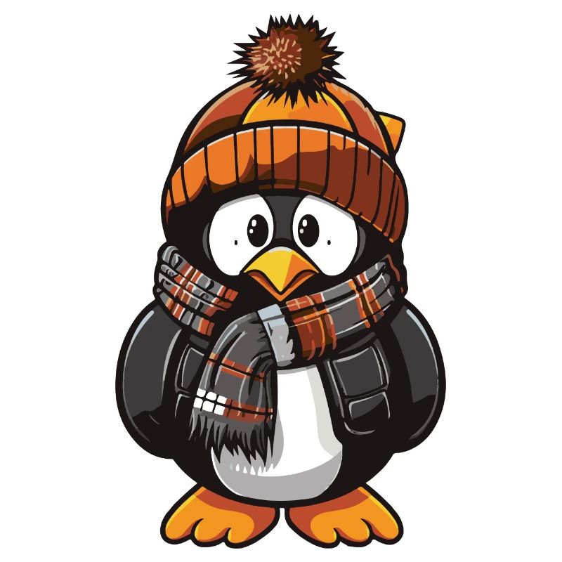 Pinguin Comic Niedlich Winter