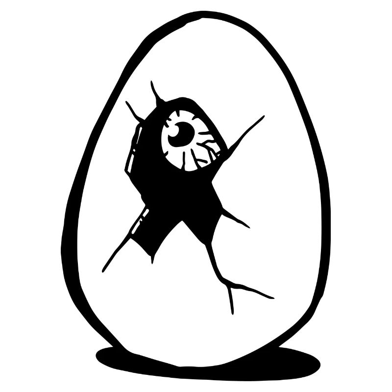 oeuf avec œil effrayant