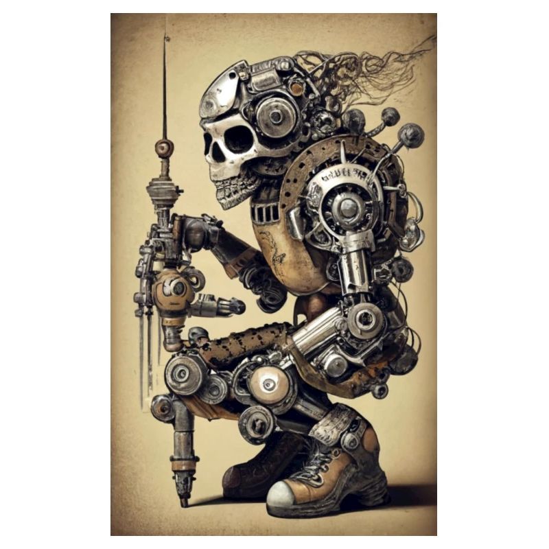 SKELETON BIKER Steampunk Cyborg Style
