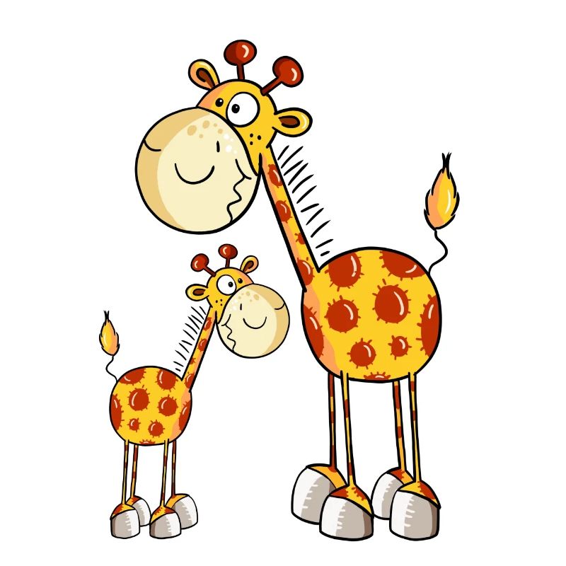 Girafe maman et bébé