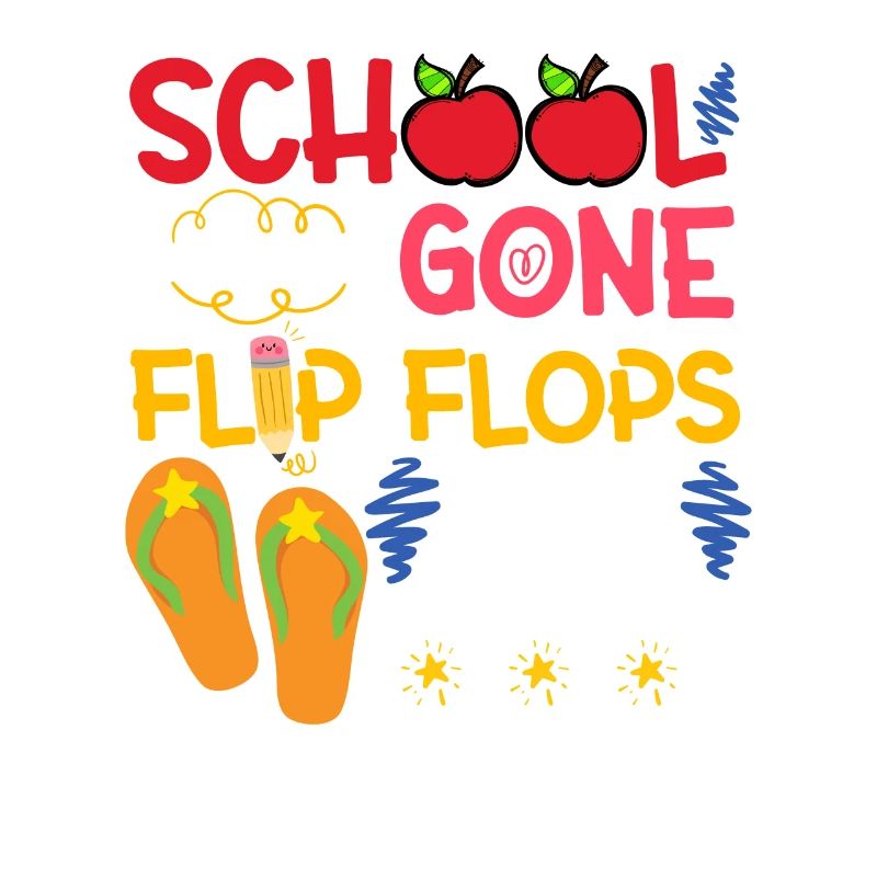 School Work Gone Flip Flops On Teacher Break