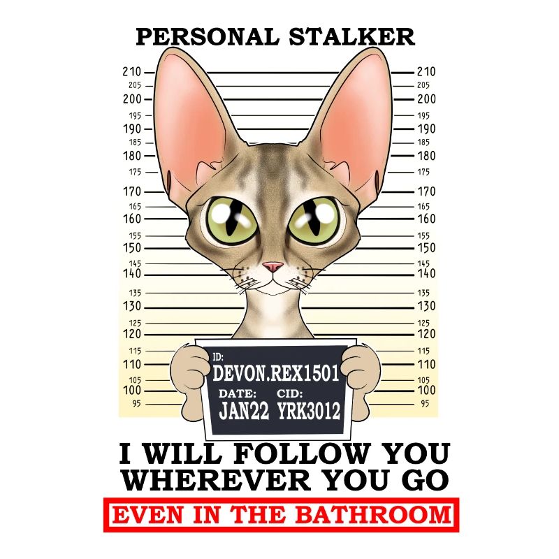 Devon Rex Cat I Cat Lover I Personal Stalker