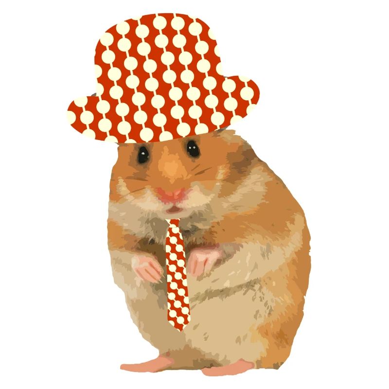 Hamster made chic - hat - tie
