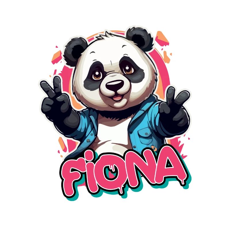 FIONA - Schöner Mädchen Name mit coolem Panda
