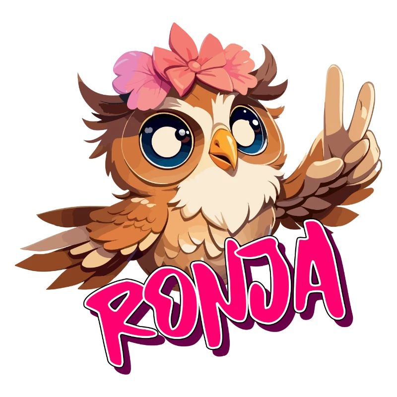 RONJA - Schöner Mädchen Name mit süßer EULE