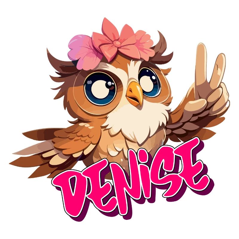 DENISE - Schöner Mädchen Name mit süßer EULE