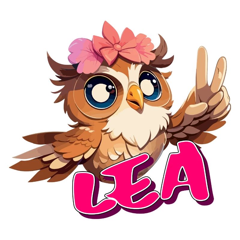 LEA - Schöner Mädchen Name mit süßer EULE