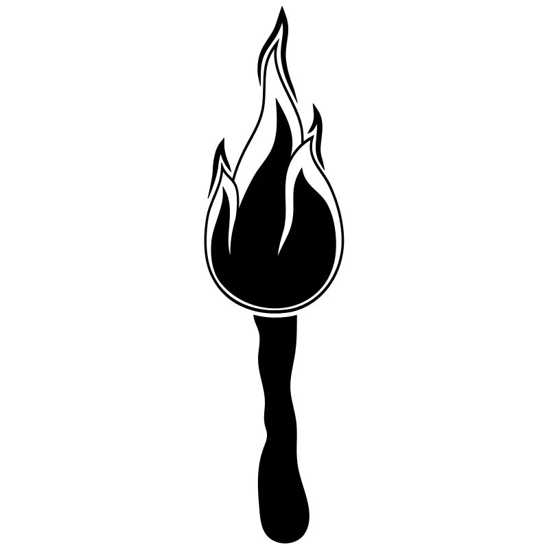 black night walk torch light bright fire fla