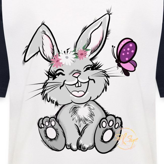 Süßer Hase mit Schmetterling