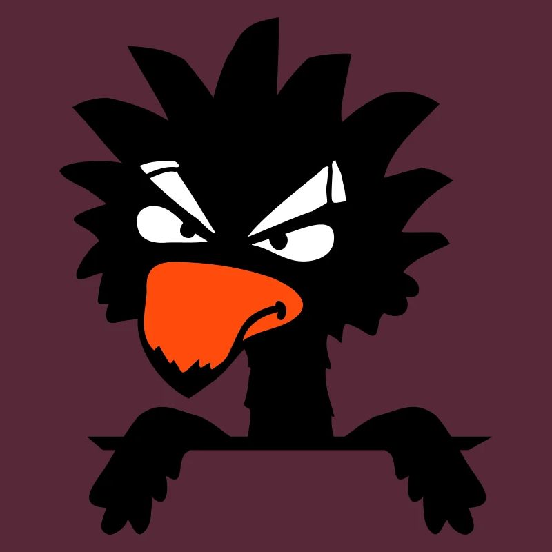 Raven Bird Peeps Evil Cool Funny Comic Humor Fun