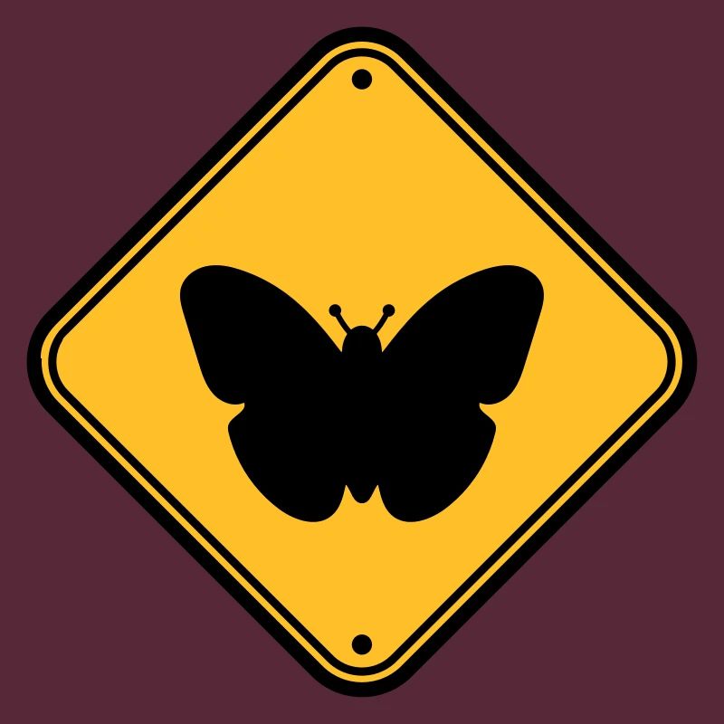 butterfly caution caution note shield zone