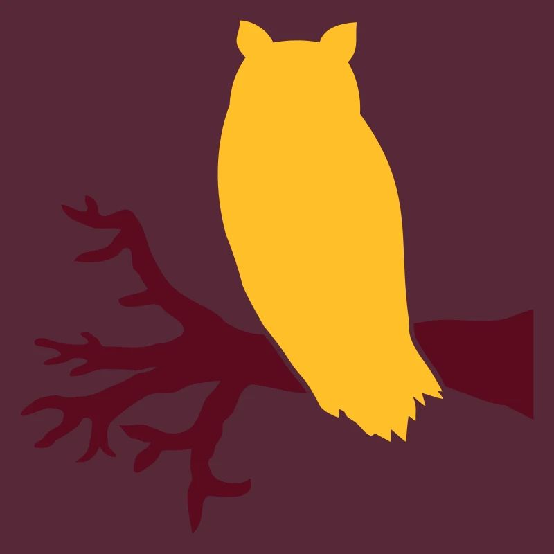 Owl Eagle Owl Branch Tree Forest Night Silhouette Outline Cute