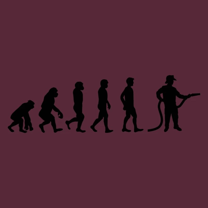 Evolution Feuerwehrmann schwarz