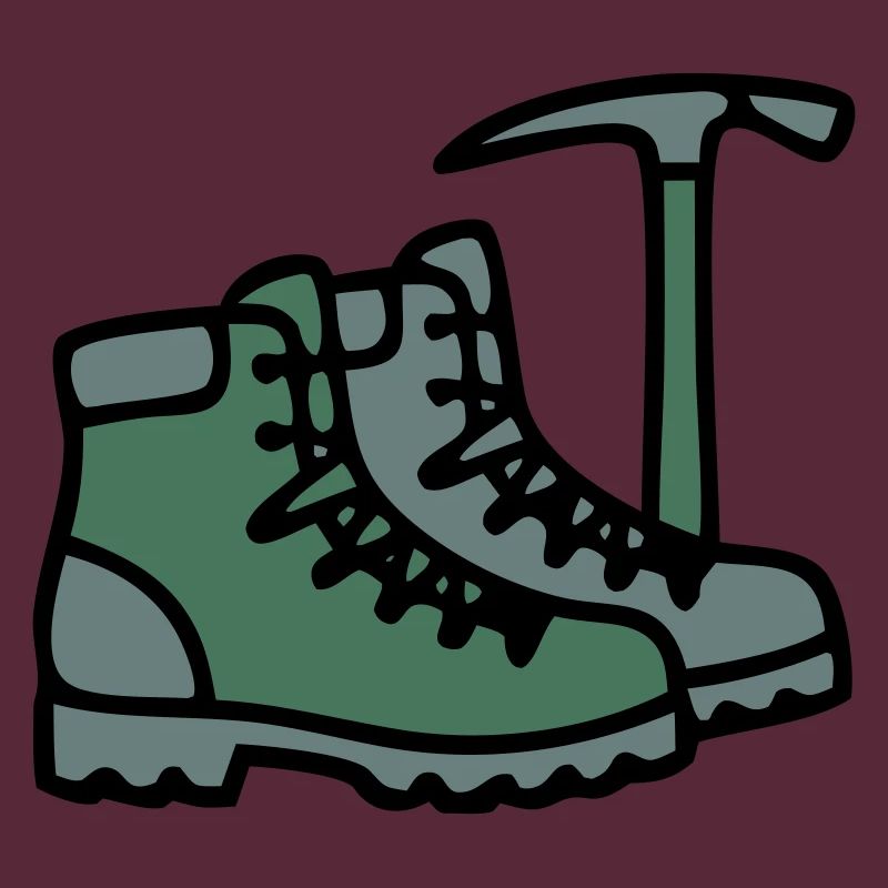 Wanderschuhe Eispickel Bergsteiger Alpen Wanderer
