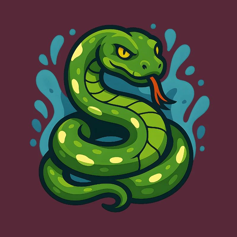 Arbre vert Python serpent en vague