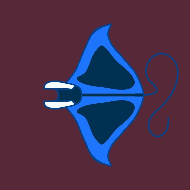 Manta Linear Blue Stylized
