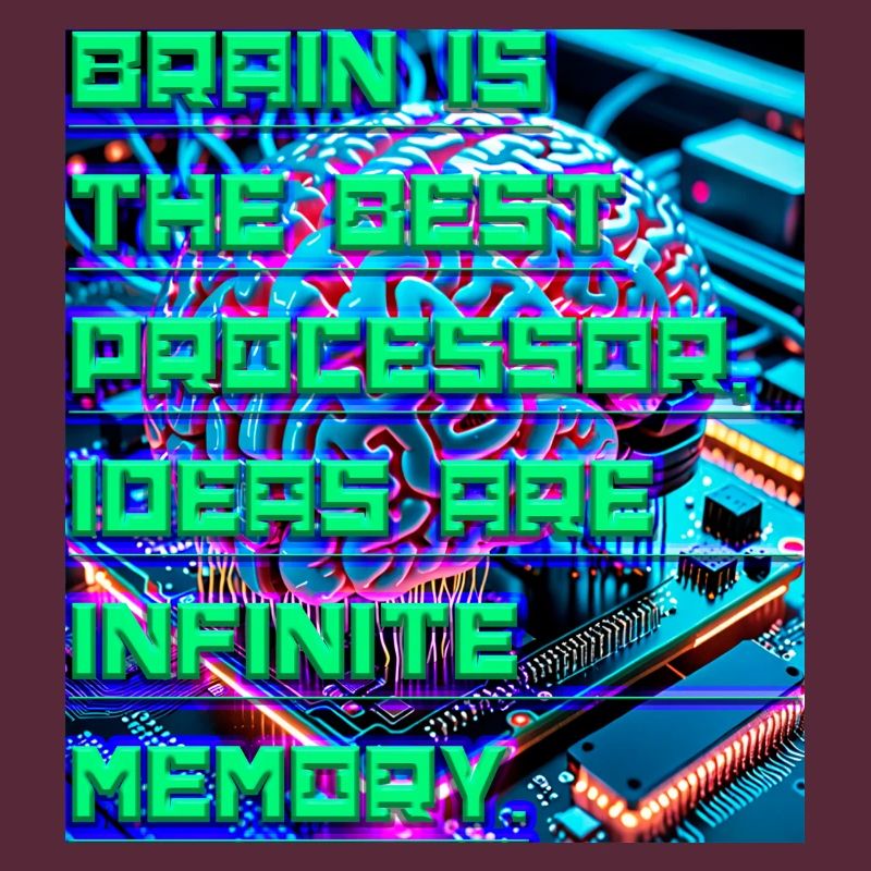 The Brain Is the Best Processor — Tech Neon Quote 