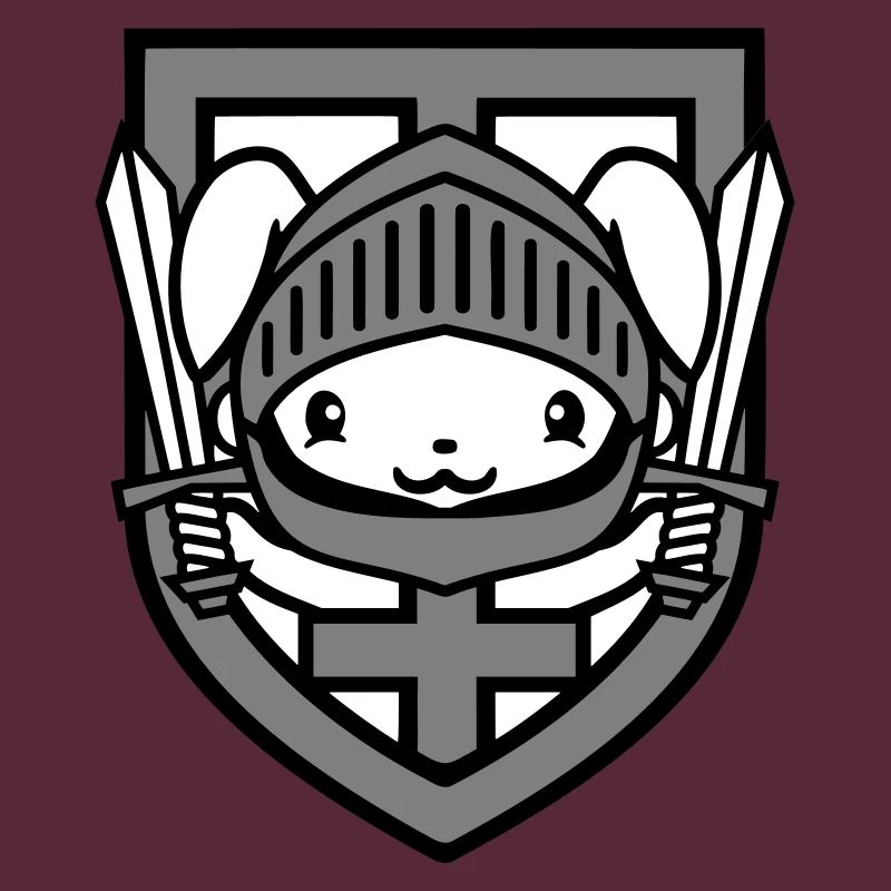 Lapin Chevalier Épée Bouclier Armure Casque Château Héros