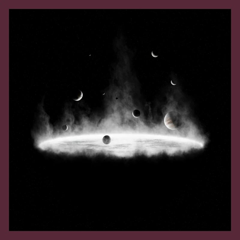 Nebulae Fire Silhouette on Dark Grey