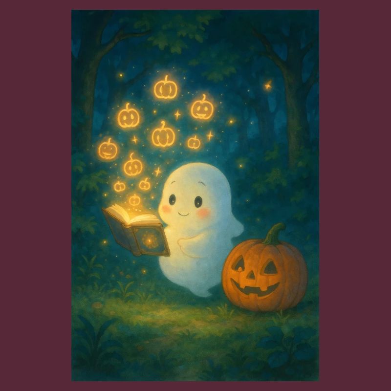 Cute Ghost with Pumpkin Book