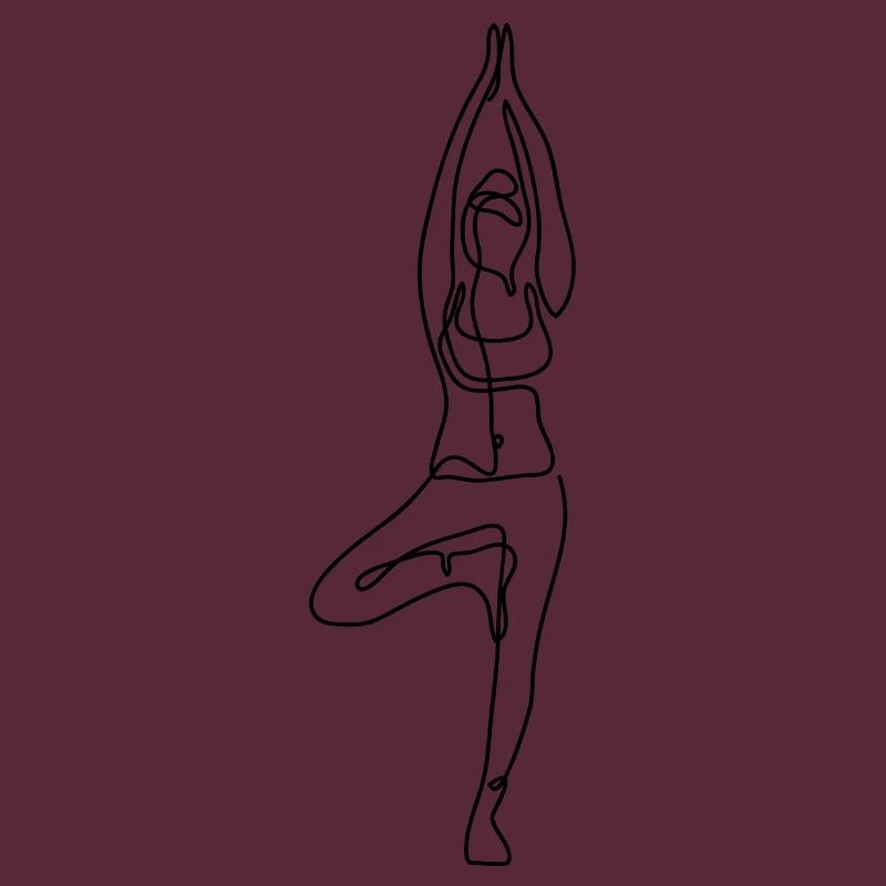 2 Yoga Vrikshasana oder der Baum | Schwarzer Strich