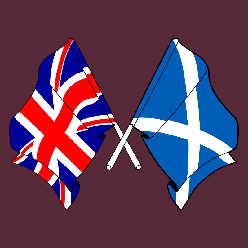 Drapeau de l’Angleterre et drapeau de l’Écosse