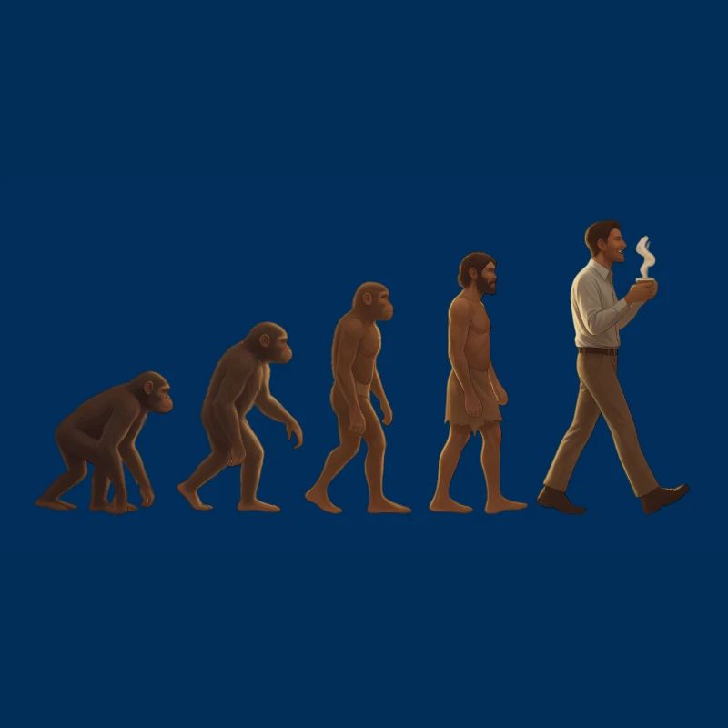 Evolutionary journey: From ape to coffee-drinking man