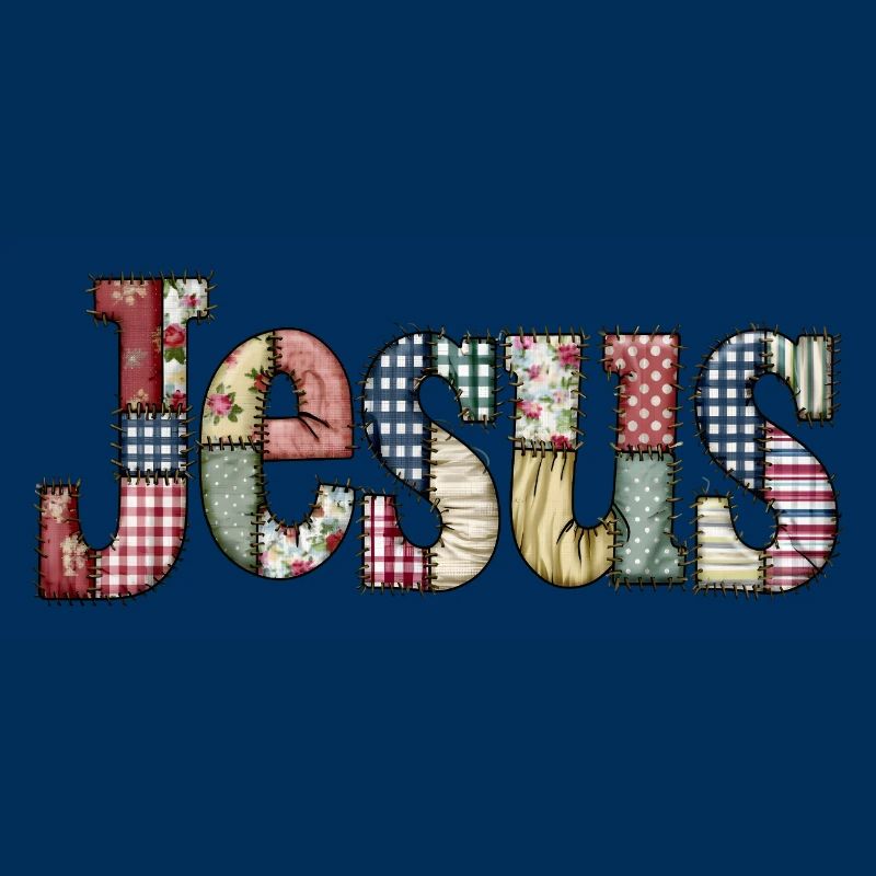 Lettrage Jésus en patchwork