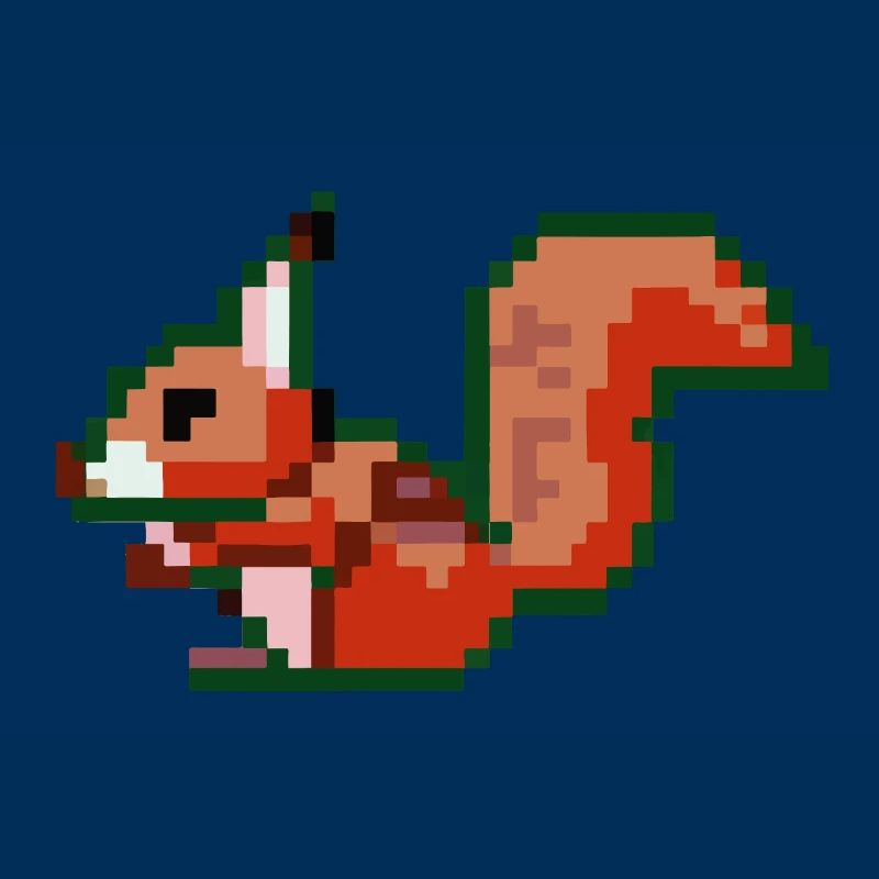 Eichhörnchen Pixel Art Geschenkidee